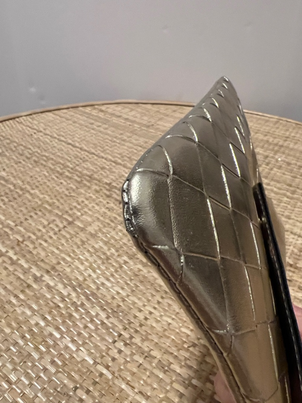 Metallic Gold Woven Envelope Clutch - - Picture 11 of 12
